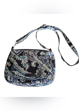 Vera Bradley Navy, Blue and Cream Quilted Paisley Crossbody